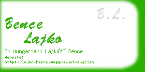 bence lajko business card